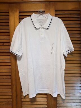 NWT St. John's Bay White Short-Sleeve Men's Polo Shirt Size XXL